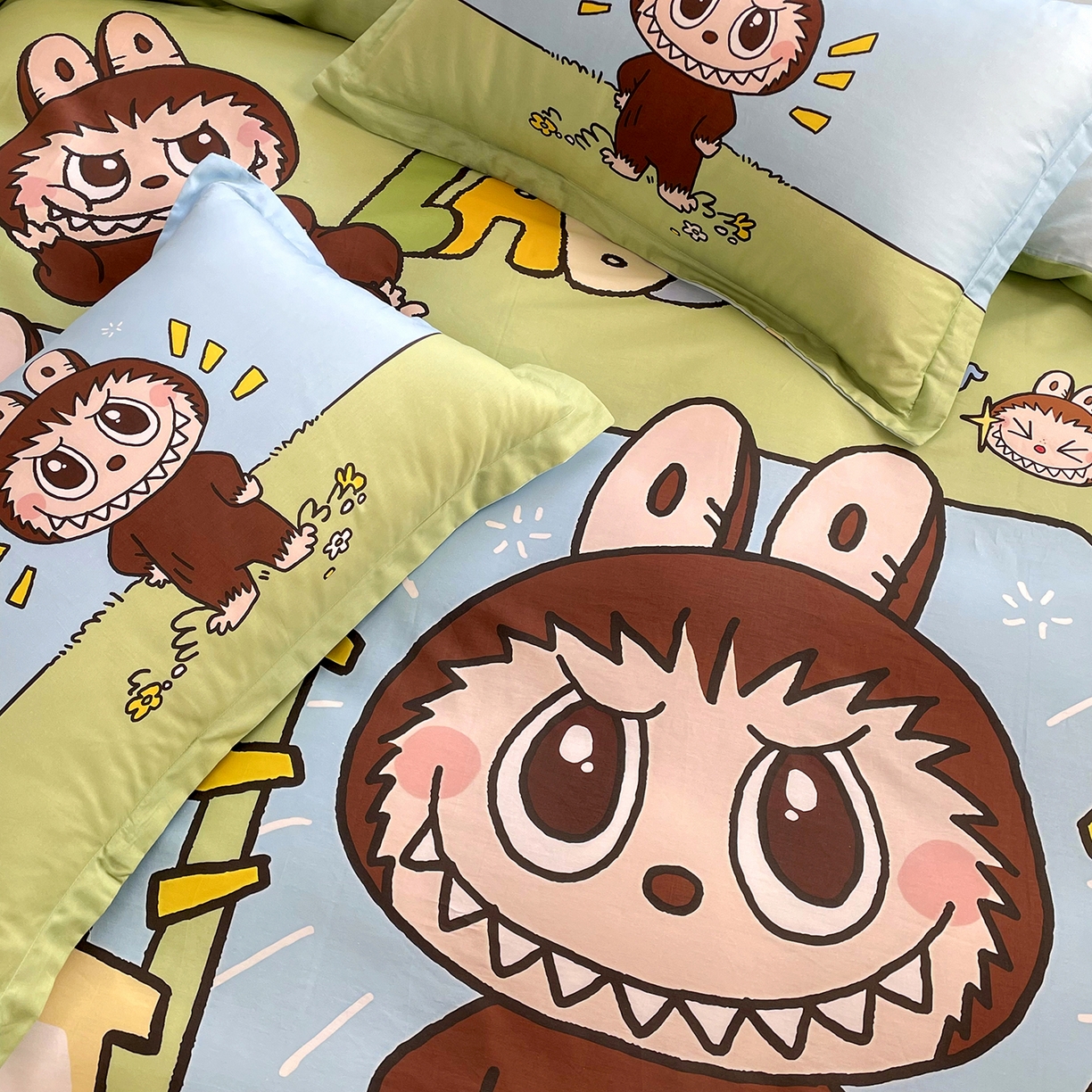 91家纺网 家纺一手货源 找家纺 浩诚 2025新款全棉纯棉大版卡通四件套 拉布拉布