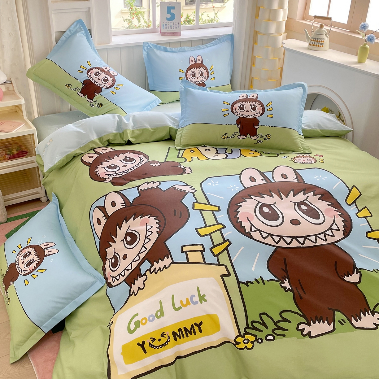 91家纺网 家纺一手货源 找家纺 浩诚 2025新款全棉纯棉大版卡通四件套 拉布拉布