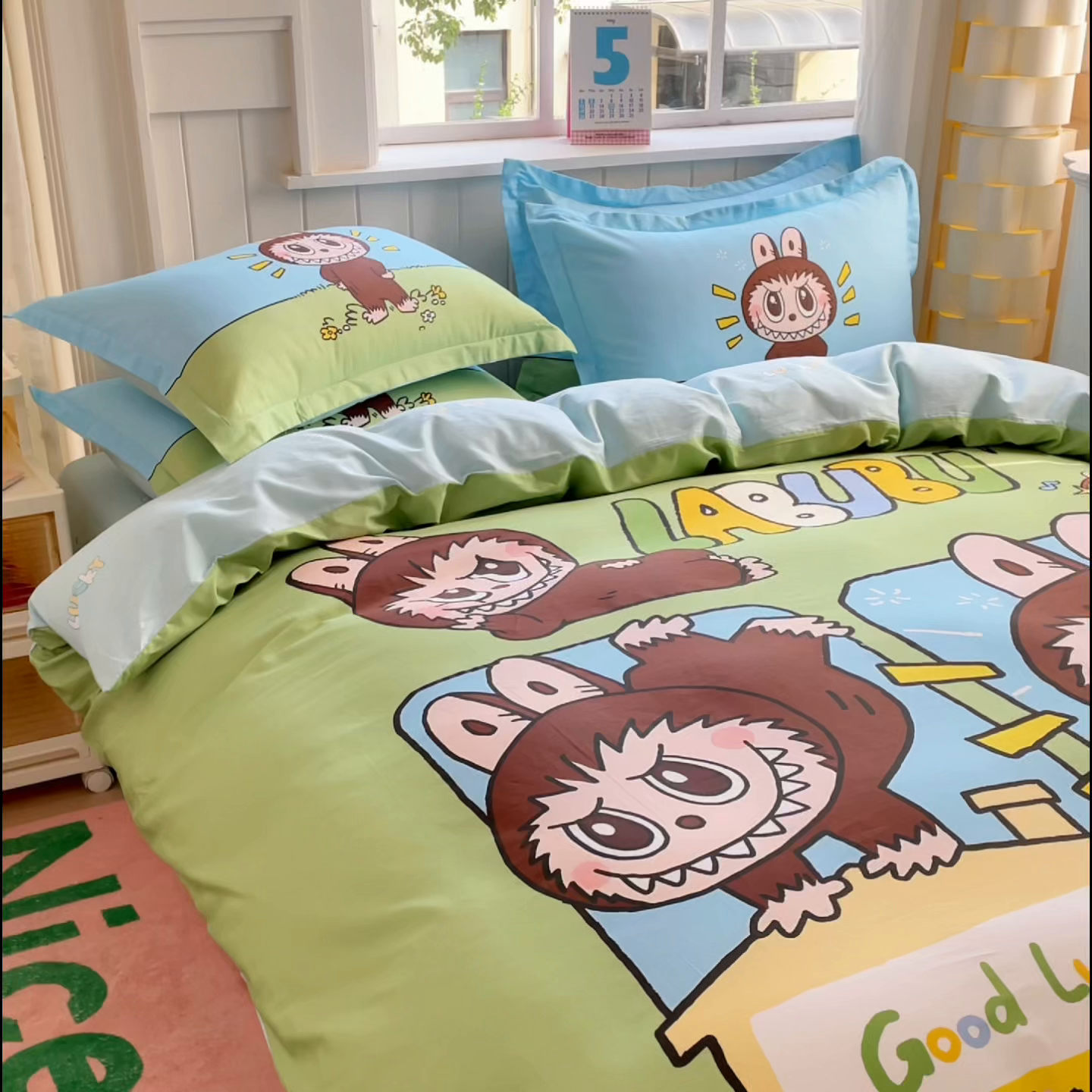 91家纺网 家纺一手货源 找家纺 浩诚 2025新款全棉纯棉大版卡通四件套 拉布拉布