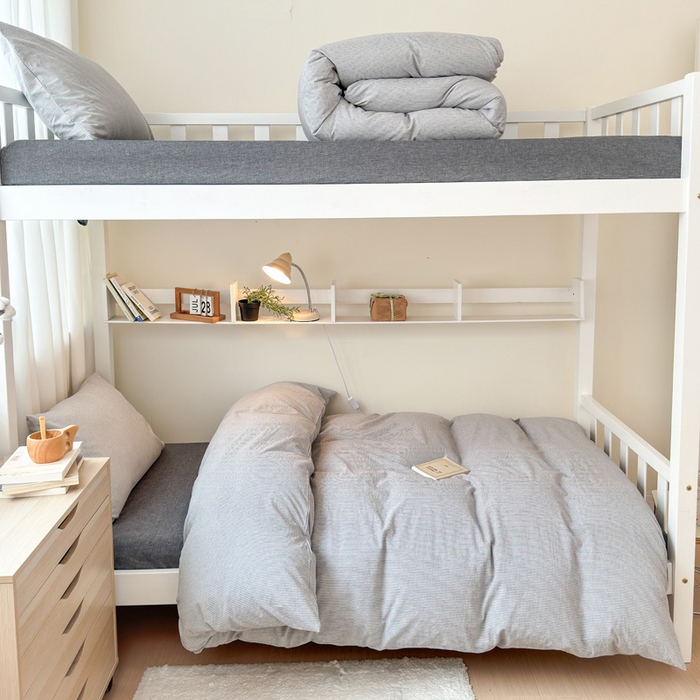 91家纺网 家纺一手货源 找家纺 （总）玖弘家居 2025新款全棉纯棉色织水洗棉学生宿舍三件套四件套上下铺三件套学生床套床垫套保护套