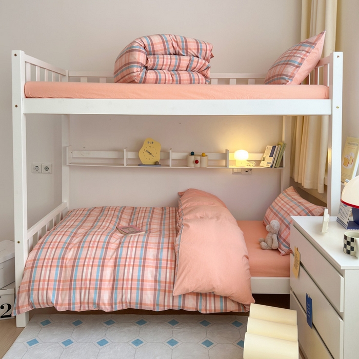 91家纺网 家纺一手货源 找家纺 （总）玖弘家居 2025新款全棉纯棉色织水洗棉学生宿舍三件套四件套上下铺三件套学生床套床垫套保护套