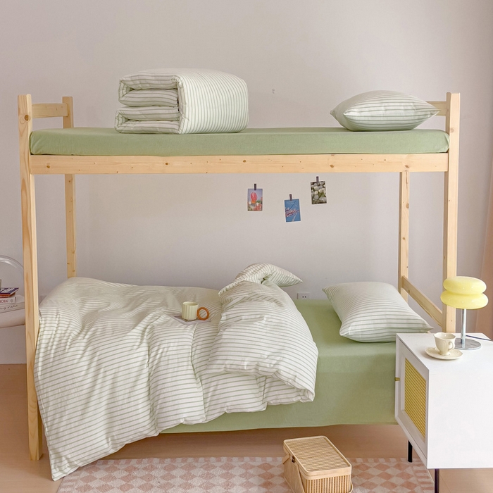 91家纺网 家纺一手货源 找家纺 （总）玖弘家居 2025新款全棉纯棉色织水洗棉学生宿舍三件套四件套上下铺三件套学生床套床垫套保护套