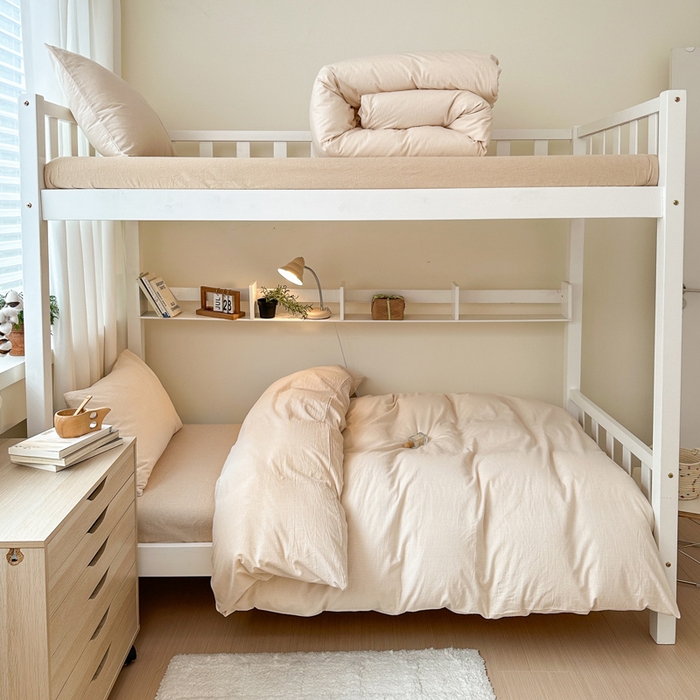 91家纺网 家纺一手货源 找家纺 （总）玖弘家居 2025新款全棉纯棉色织水洗棉学生宿舍三件套四件套上下铺三件套学生床套床垫套保护套