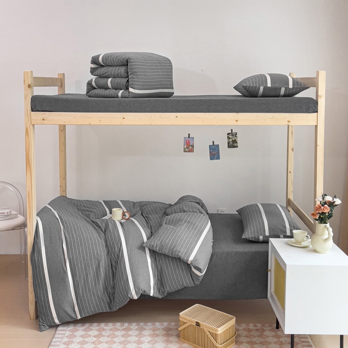 91家纺网 家纺一手货源 找家纺 （总）玖弘家居 2025新款全棉纯棉色织水洗棉学生宿舍三件套四件套上下铺三件套学生床套床垫套保护套