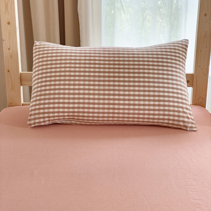 91家纺网 家纺一手货源 找家纺 玖弘家居 2025新款全棉纯棉色织水洗棉学生宿舍三件套四件套上下铺三件套 粉小格