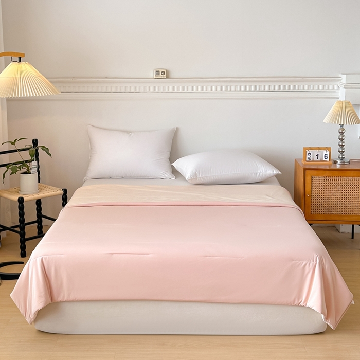 91家纺网 家纺一手货源 找家纺 龙图家纺 2025春夏新款星球深睡眠夏凉被空调被单夏被被子被芯 橘雾粉