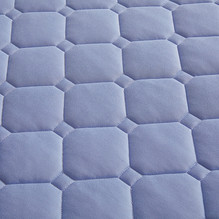 91家纺网 家纺一手货源 找家纺 亿丁点床垫 2025春夏新款牛奶丝记忆棉格子床垫 牛奶丝记忆海绵大小格子 蓝