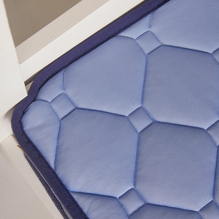 91家纺网 家纺一手货源 找家纺 亿丁点床垫 2025春夏新款牛奶丝记忆棉格子床垫 牛奶丝记忆海绵大小格子 蓝