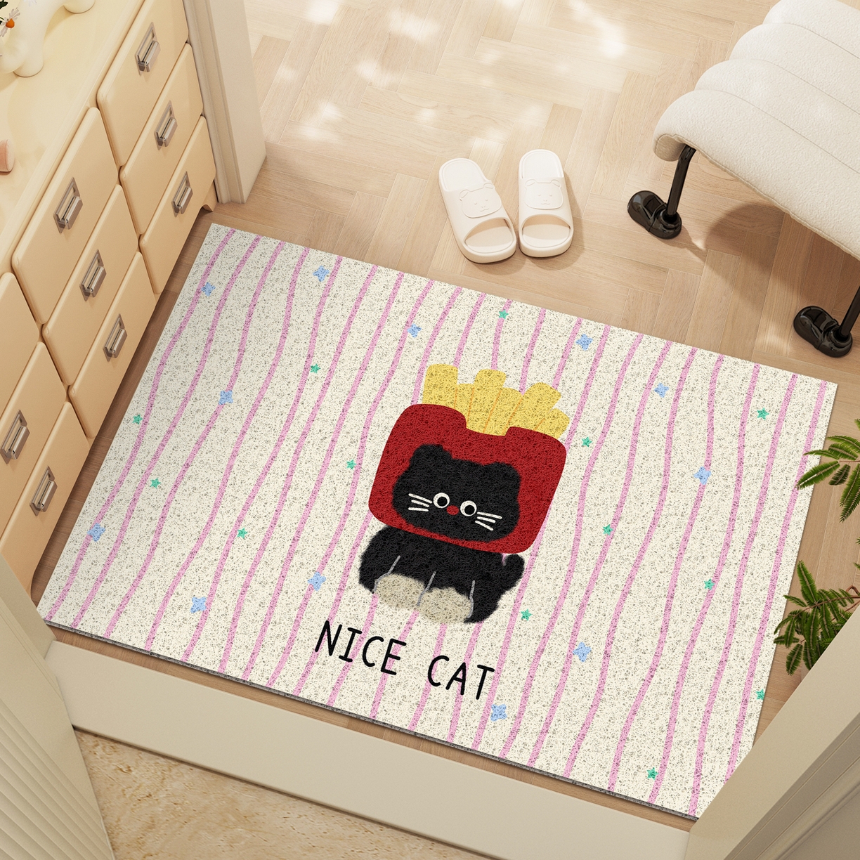 91家纺网 家纺一手货源 找家纺 卡初家居（原微来） 2025春夏新款加厚丝圈入户除尘地垫 哈基米-14