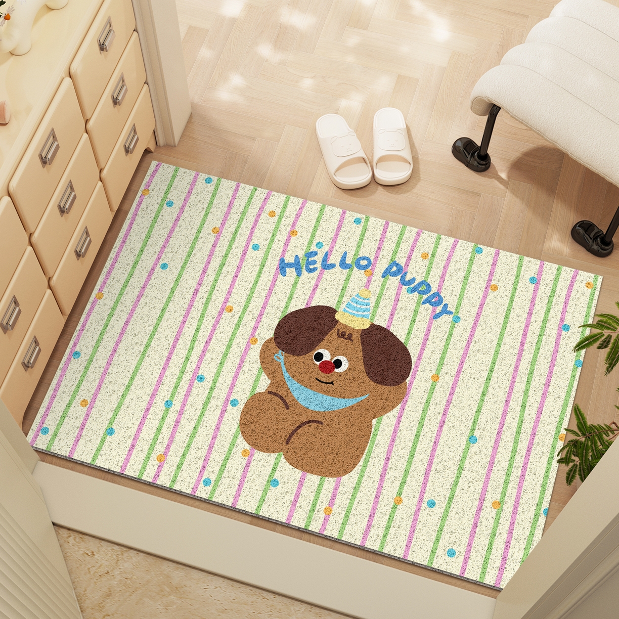 91家纺网 家纺一手货源 找家纺 卡初家居（原微来） 2025春夏新款加厚丝圈入户除尘地垫 哈基米-15