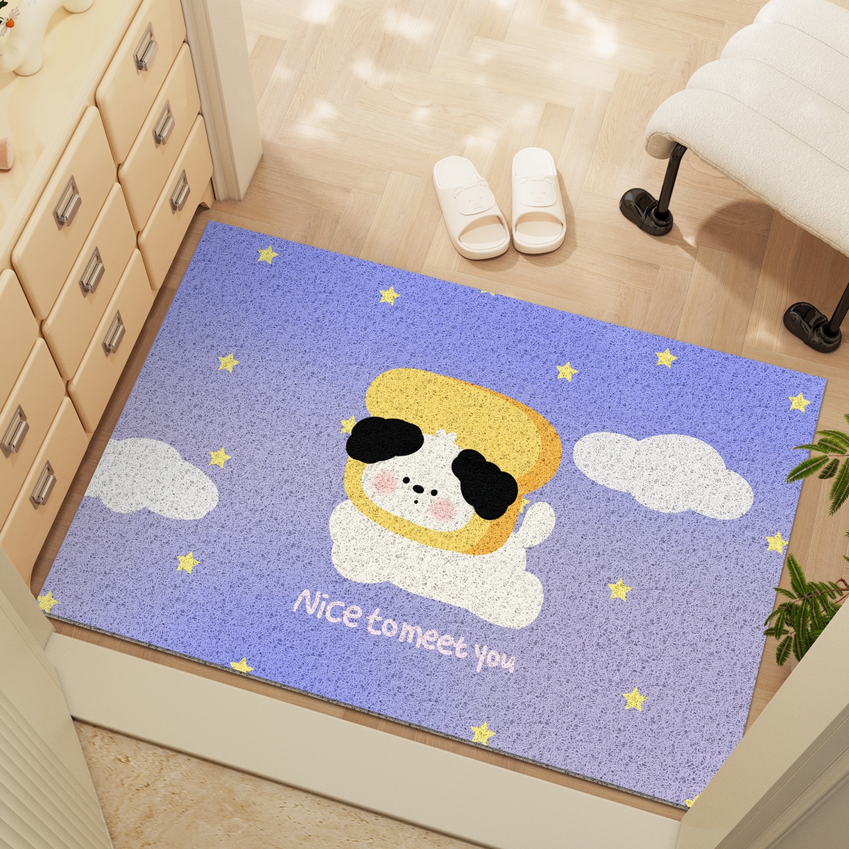 91家纺网 家纺一手货源 找家纺 卡初家居（原微来） 2025春夏新款加厚丝圈入户除尘地垫 哈基米-16