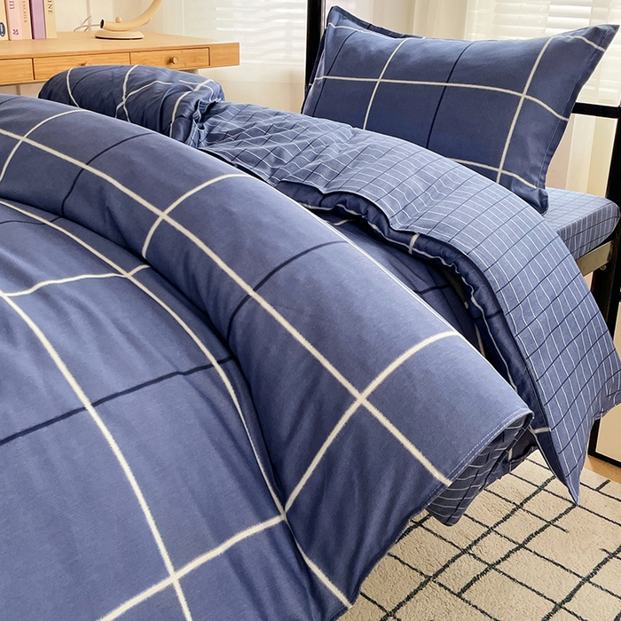 91家纺网 家纺一手货源 找家纺 锦润 2025新款印花12868全棉学生宿舍三件套纯棉六件套创意空间