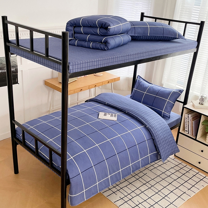 91家纺网 家纺一手货源 找家纺 锦润 2025新款印花12868全棉学生宿舍三件套纯棉六件套创意空间