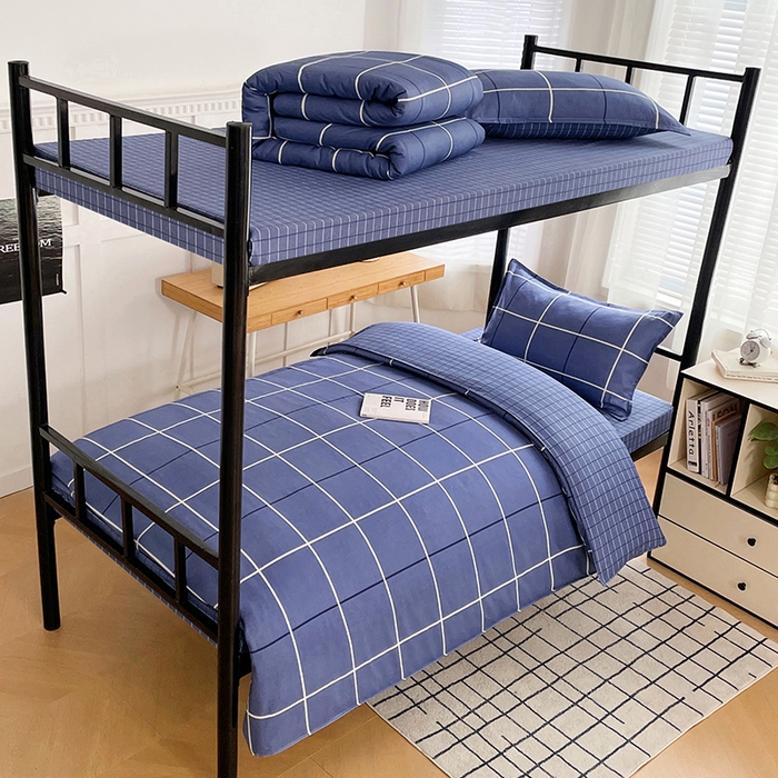 91家纺网 家纺一手货源 找家纺 锦润 2025新款印花12868全棉学生宿舍三件套纯棉六件套创意空间