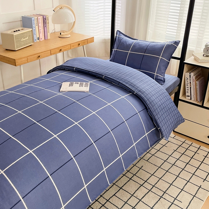 91家纺网 家纺一手货源 找家纺 锦润 2025新款印花12868全棉学生宿舍三件套纯棉六件套创意空间