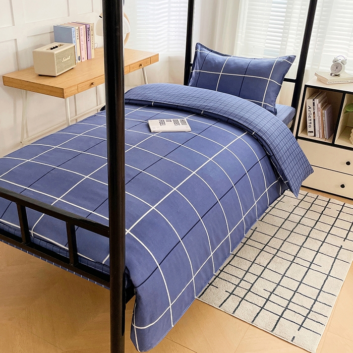 91家纺网 家纺一手货源 找家纺 锦润 2025新款印花12868全棉学生宿舍三件套纯棉六件套创意空间