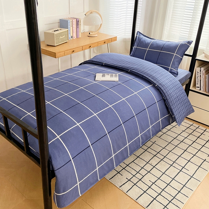 91家纺网 家纺一手货源 找家纺 锦润 2025新款印花12868全棉学生宿舍三件套纯棉六件套创意空间