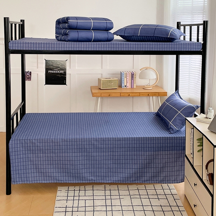 91家纺网 家纺一手货源 找家纺 锦润 2025新款印花12868全棉学生宿舍三件套纯棉六件套创意空间