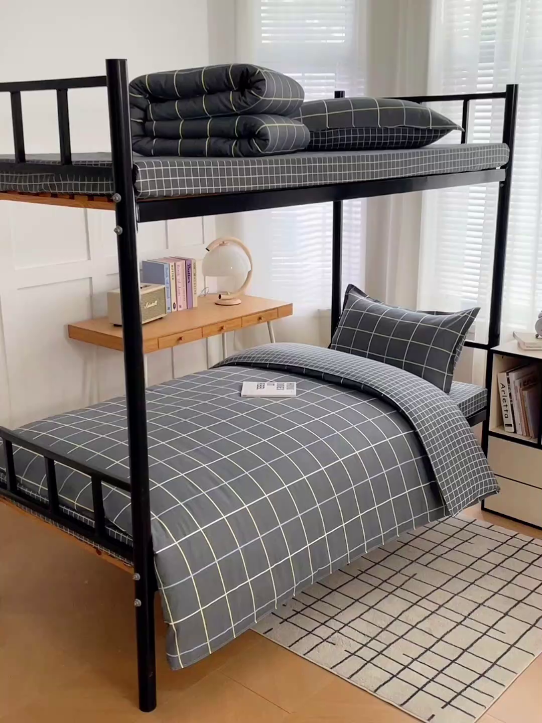 91家纺网 家纺一手货源 找家纺 锦润 2025新款印花12868全棉学生宿舍三件套纯棉六件套时尚风潮