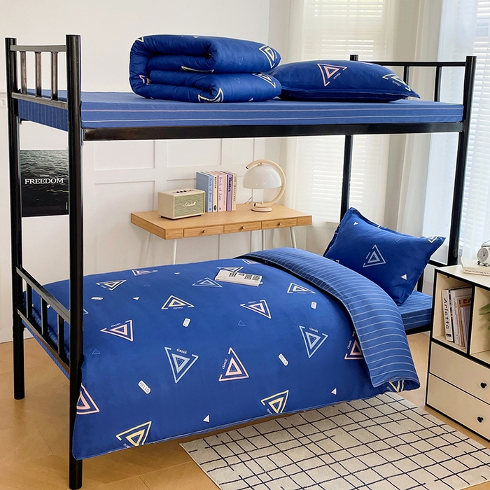 锦润 2025新款印花12868全棉学生宿舍三件套纯棉六件套夏末