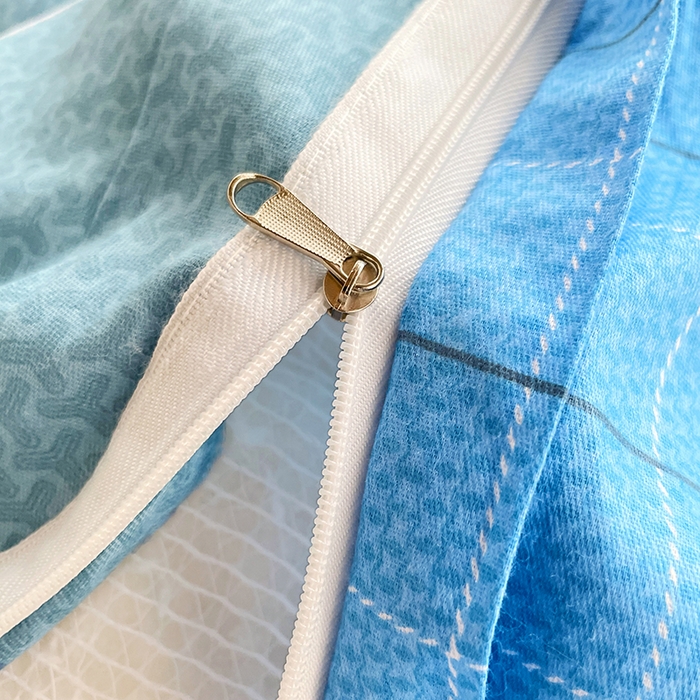 91家纺网 家纺一手货源 找家纺 锦润 2025新款印花12868全棉学生宿舍三件套纯棉六件套印象空间-蓝