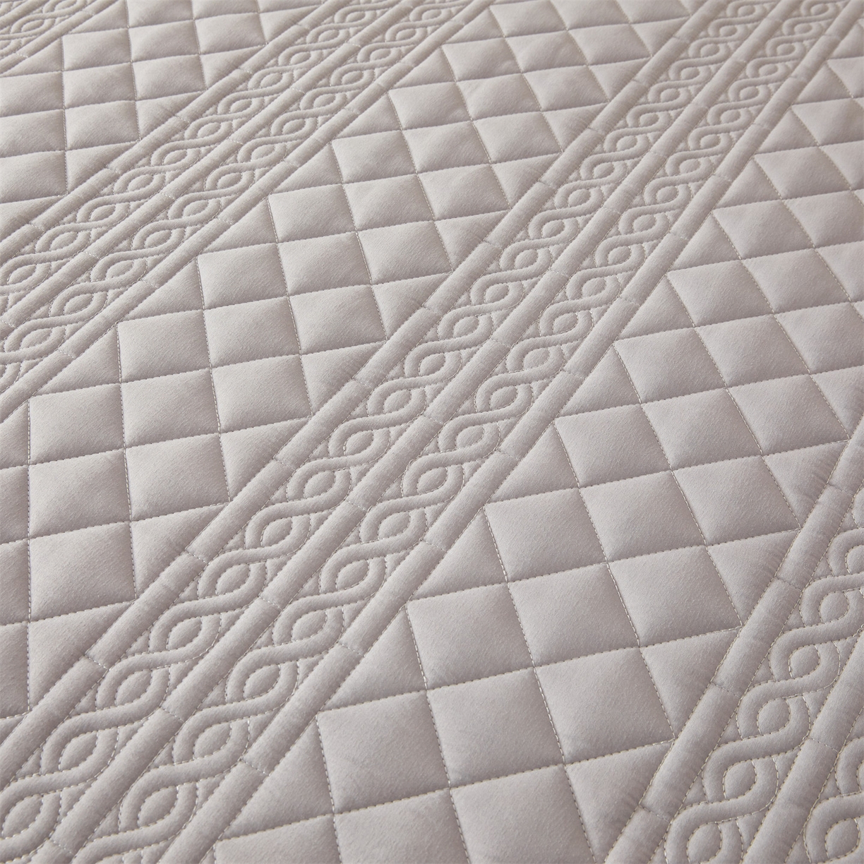 91家纺网 家纺一手货源 找家纺 雯豆家纺 2025新款简爱A类夹棉床笠三件套水洗棉磨毛床单保护套 梵可-暮云灰