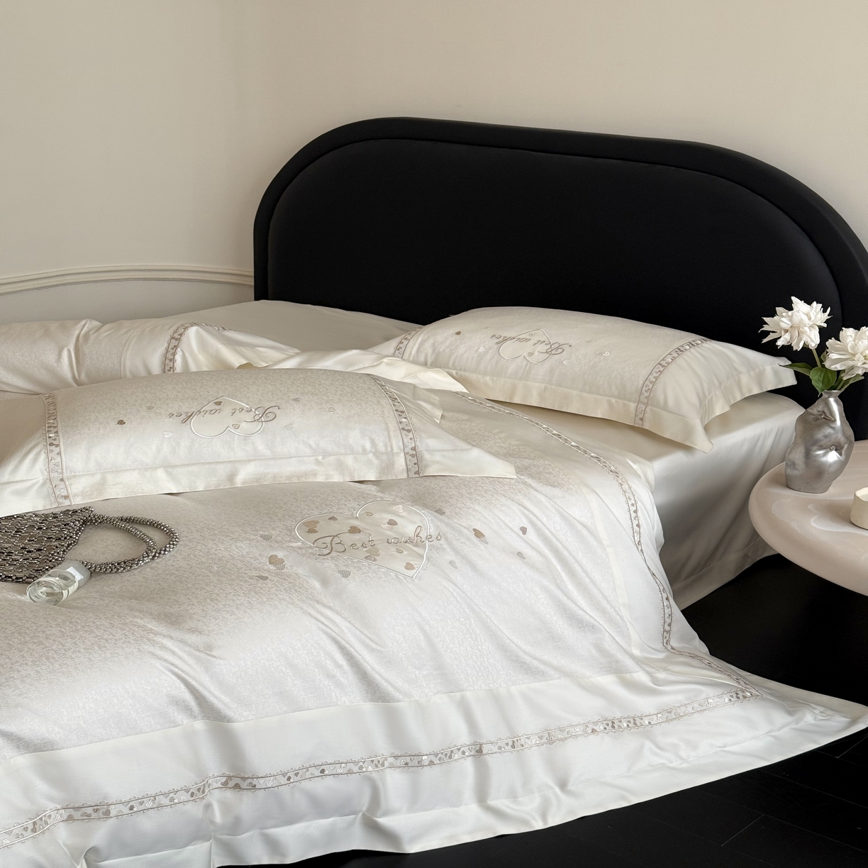 91家纺网 家纺一手货源 找家纺 MIU缪家居 2025新款100支超柔天丝棉四件套-艾琳娜 艾琳娜系列 香槟米