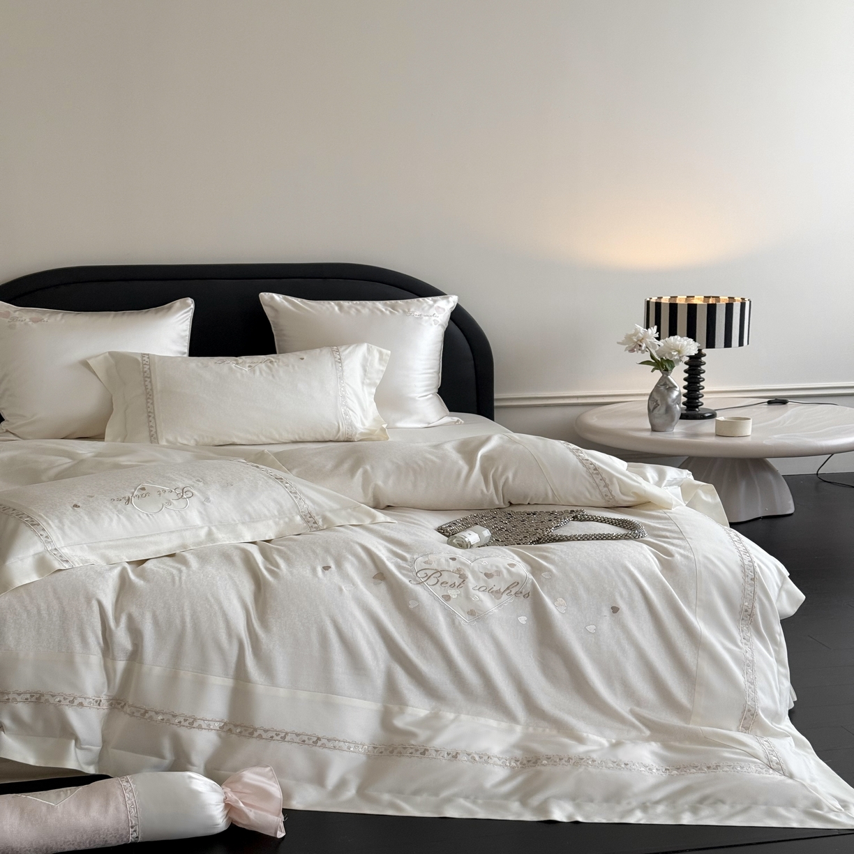 91家纺网 家纺一手货源 找家纺 MIU缪家居 2025新款100支超柔天丝棉四件套-艾琳娜 艾琳娜系列 香槟米