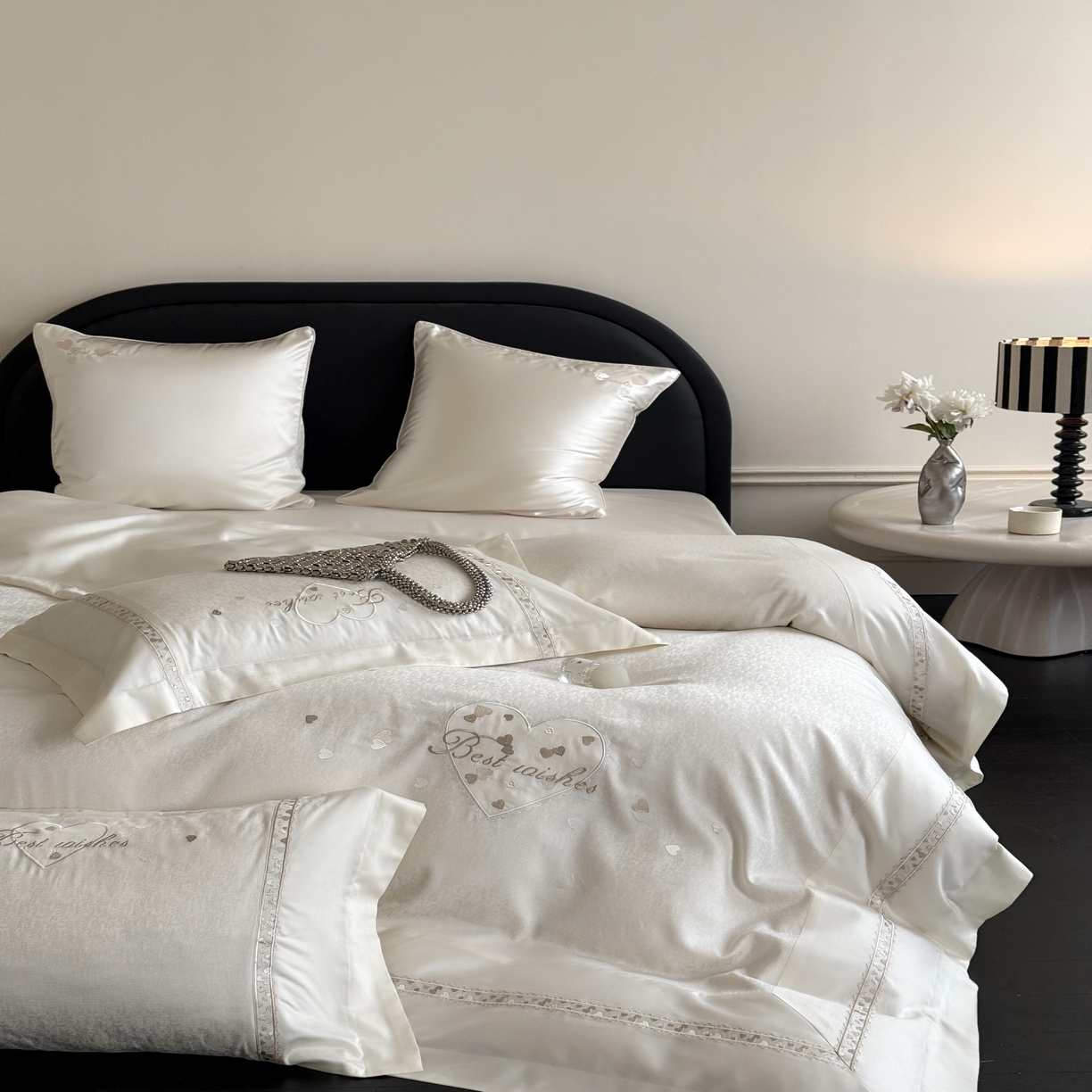 91家纺网 家纺一手货源 找家纺 MIU缪家居 2025新款100支超柔天丝棉四件套-艾琳娜 艾琳娜系列 香槟米