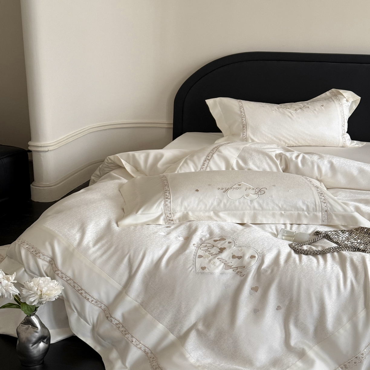 91家纺网 家纺一手货源 找家纺 MIU缪家居 2025新款100支超柔天丝棉四件套-艾琳娜 艾琳娜系列 香槟米