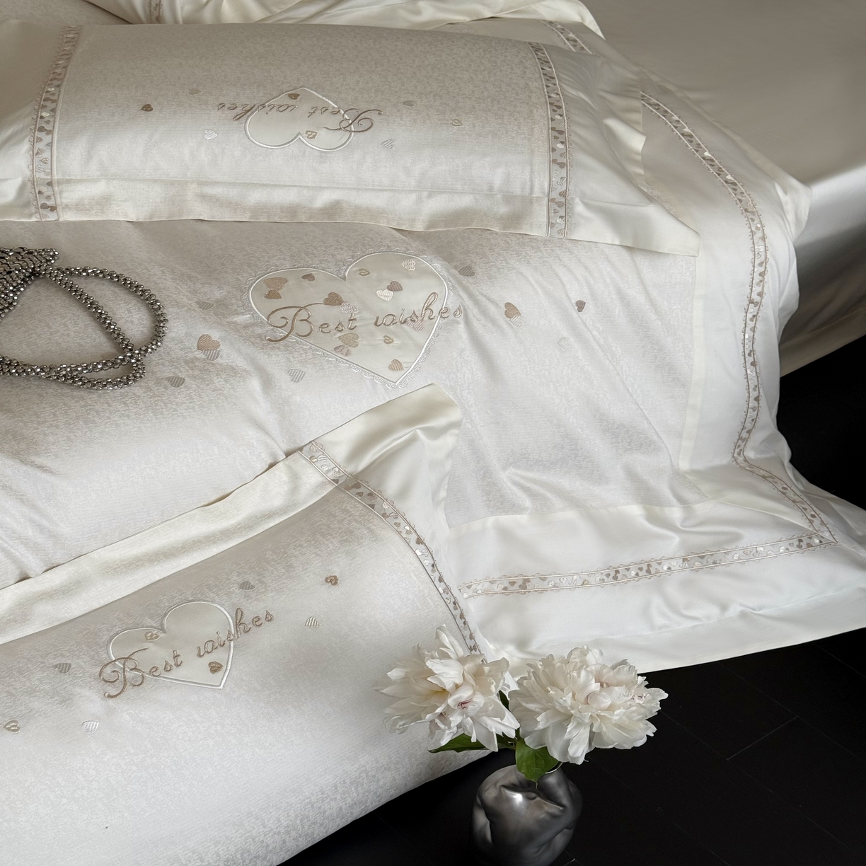 91家纺网 家纺一手货源 找家纺 MIU缪家居 2025新款100支超柔天丝棉四件套-艾琳娜 艾琳娜系列 香槟米