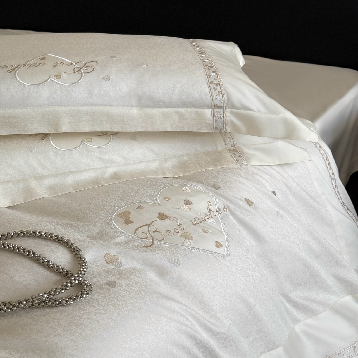 91家纺网 家纺一手货源 找家纺 MIU缪家居 2025新款100支超柔天丝棉四件套-艾琳娜 艾琳娜系列 香槟米