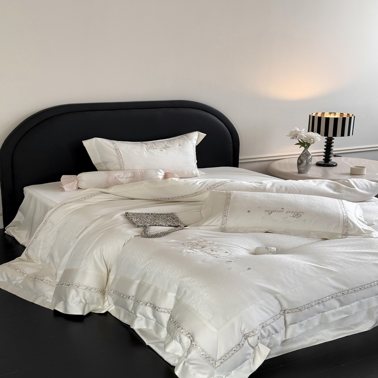 91家纺网 家纺一手货源 找家纺 MIU缪家居 2025新款100支超柔天丝棉四件套-艾琳娜 艾琳娜系列 香槟米