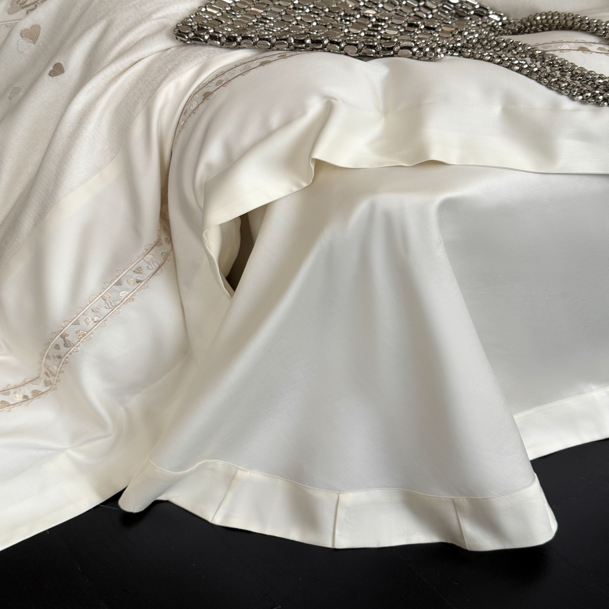 91家纺网 家纺一手货源 找家纺 MIU缪家居 2025新款100支超柔天丝棉四件套-艾琳娜 艾琳娜系列 香槟米