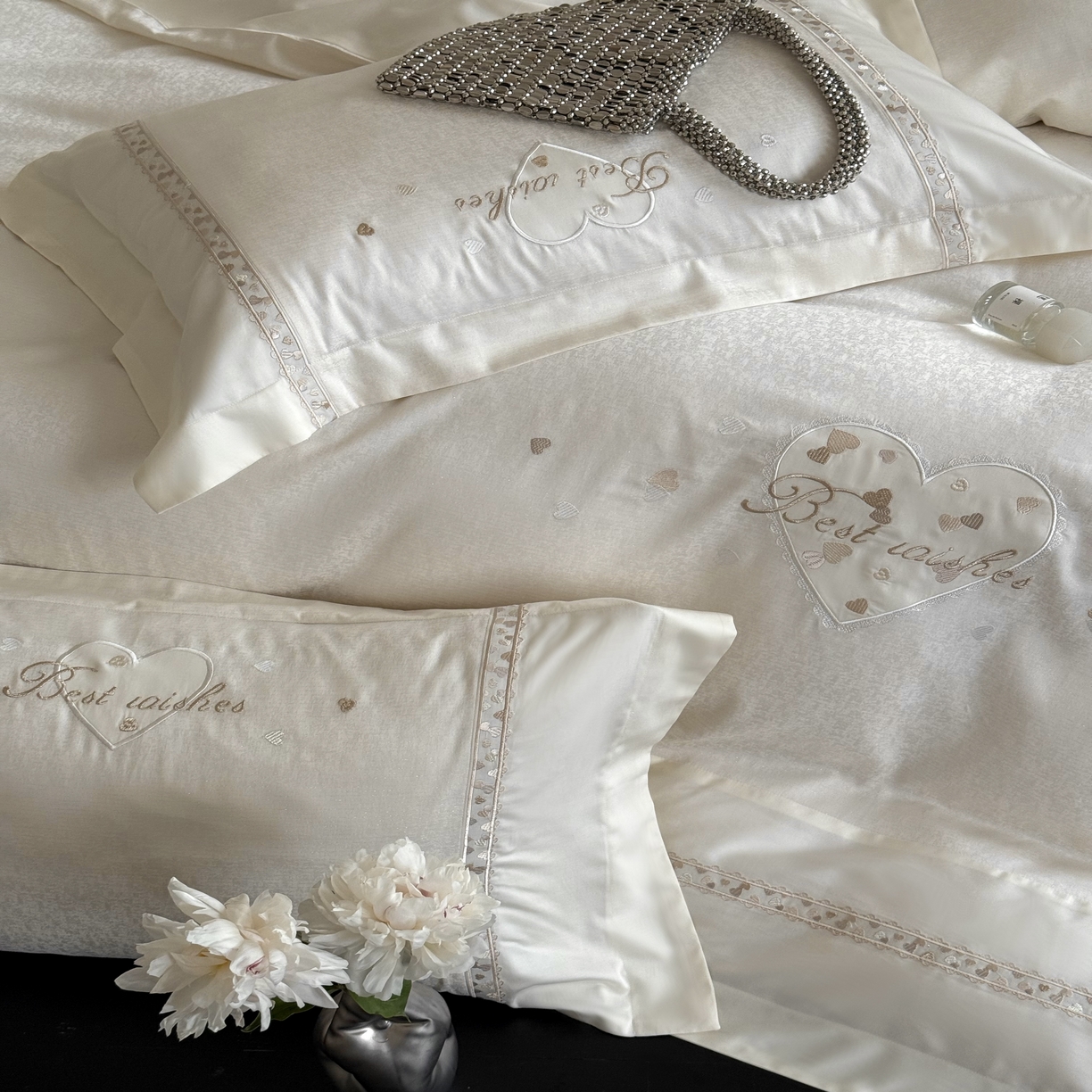 91家纺网 家纺一手货源 找家纺 MIU缪家居 2025新款100支超柔天丝棉四件套-艾琳娜 艾琳娜系列 香槟米