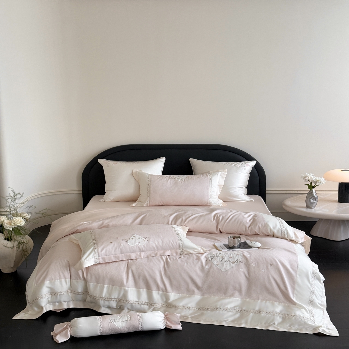 91家纺网 家纺一手货源 找家纺 MIU缪家居 2025新款100支超柔天丝棉四件套-艾琳娜 艾琳娜系列 心动粉