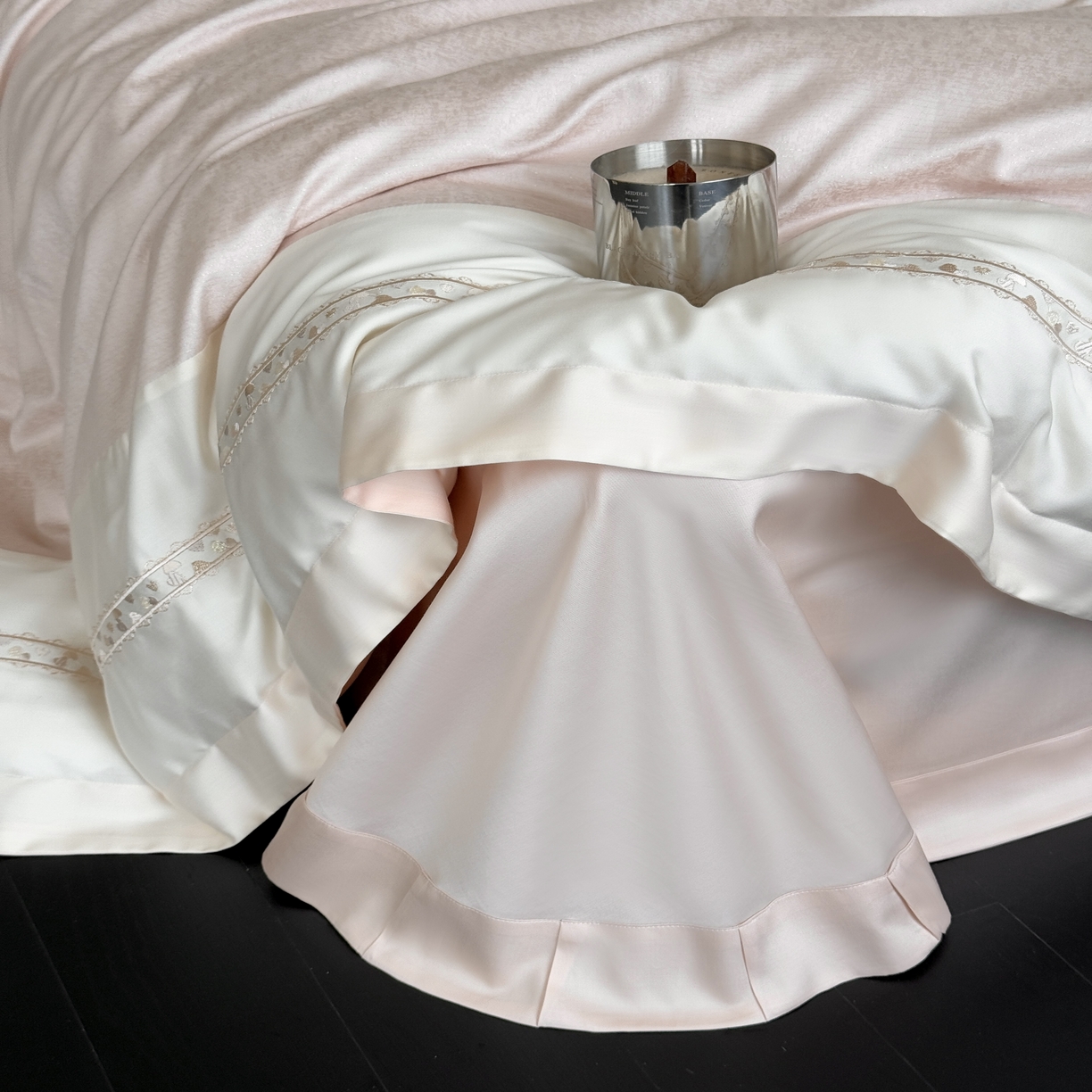 91家纺网 家纺一手货源 找家纺 MIU缪家居 2025新款100支超柔天丝棉四件套-艾琳娜 艾琳娜系列 心动粉