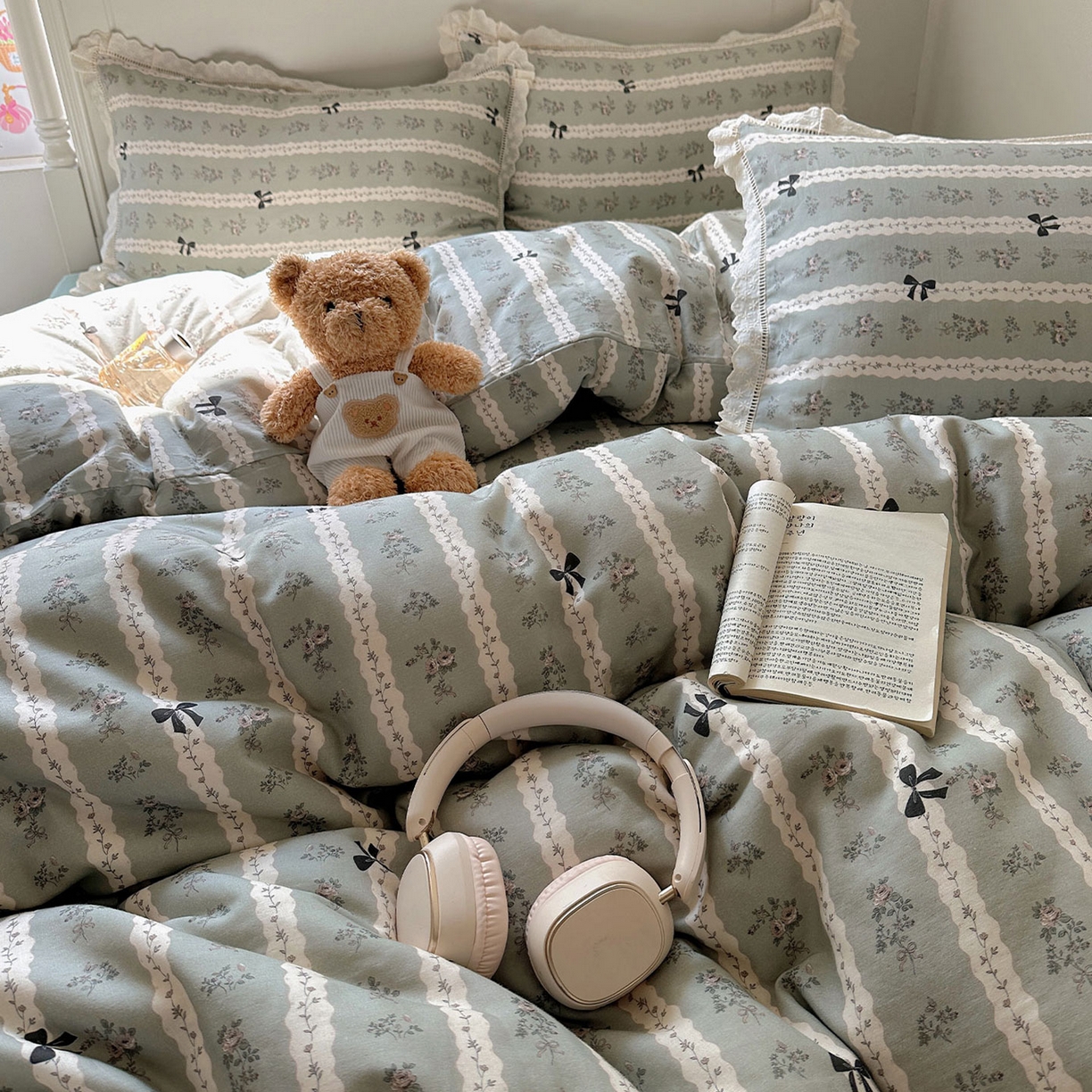 91家纺网 家纺一手货源 找家纺 （总）瑞莱 2025新款全棉纯棉A类有氧双层纱镂空花边四件套