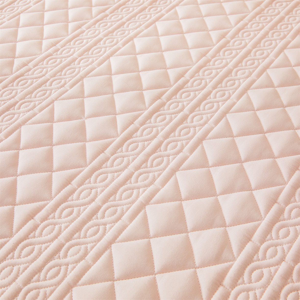 91家纺网 家纺一手货源 找家纺 雯豆家纺 2025新款梵可A类夹棉防水床笠三件套水洗棉磨毛床单保护套 梵可-密合粉