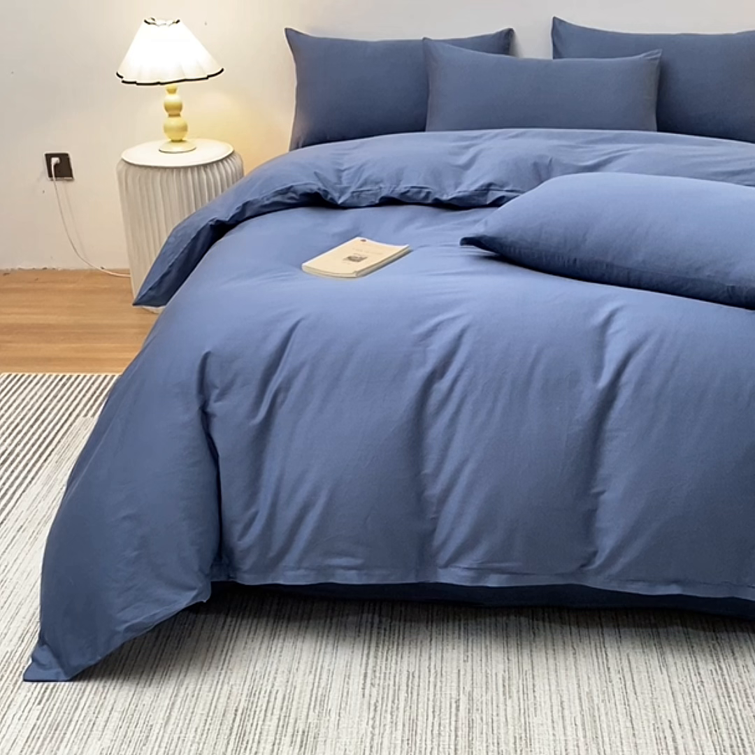 91家纺网 家纺一手货源 找家纺 （总）宇彬家纺 2025新款13374全棉纯棉母婴级简约轻奢小清新纯色单被套