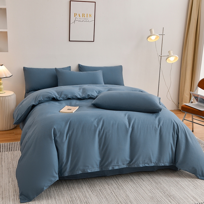 91家纺网 家纺一手货源 找家纺 （总）宇彬家纺 2025新款13374全棉纯棉母婴级简约轻奢小清新纯色单被套