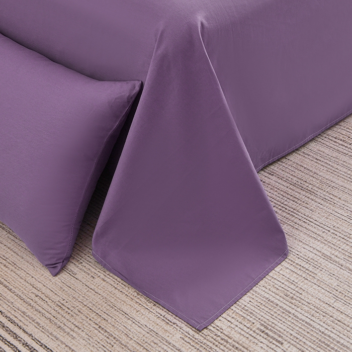 91家纺网 家纺一手货源 找家纺 宇彬家纺 2025新款13374全棉纯棉母婴级简约轻奢小清新纯色单被套 极简-典雅紫