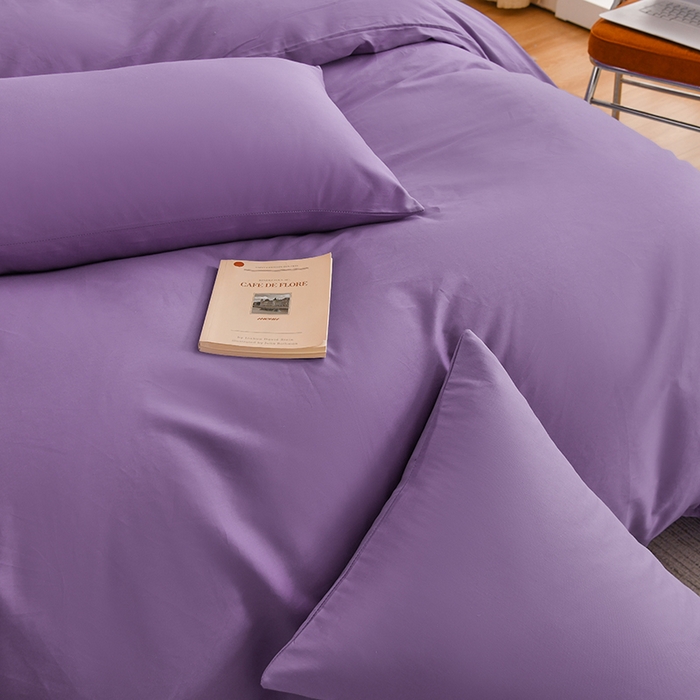 91家纺网 家纺一手货源 找家纺 宇彬家纺 2025新款13374全棉纯棉母婴级简约轻奢小清新纯色单被套 极简-典雅紫