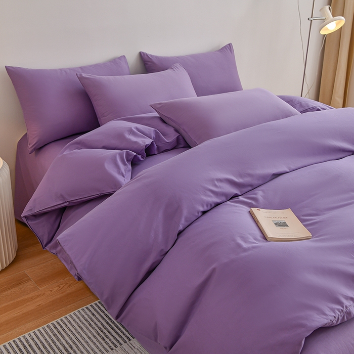91家纺网 家纺一手货源 找家纺 宇彬家纺 2025新款13374全棉纯棉母婴级简约轻奢小清新纯色单被套 极简-典雅紫