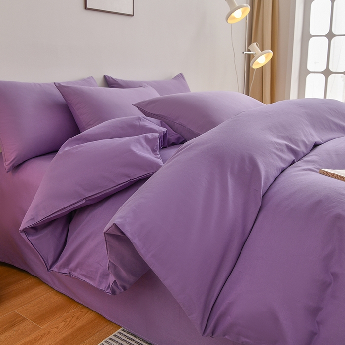 91家纺网 家纺一手货源 找家纺 宇彬家纺 2025新款13374全棉纯棉母婴级简约轻奢小清新纯色单被套 极简-典雅紫