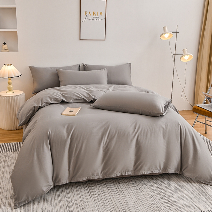 91家纺网 家纺一手货源 找家纺 宇彬家纺 2025新款13374全棉纯棉母婴级简约轻奢小清新纯色单被套 极简-绅士灰
