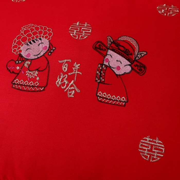 91家纺网 家纺一手货源 找家纺 珍贝家纺 2025新款婚庆枕大红枕芯结婚专用枕头枕芯 郎才女貌 48x74cm/对