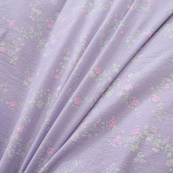 91家纺网 家纺一手货源 找家纺 衿成家纺 2025新款A类双层纱蕾丝花边床裙四件套 倾心紫