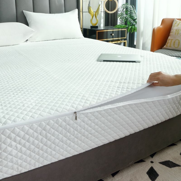 91家纺网 家纺一手货源 找家纺 衿成家纺 2025新品清雅全棉六面全包床笠 全棉六包清雅白