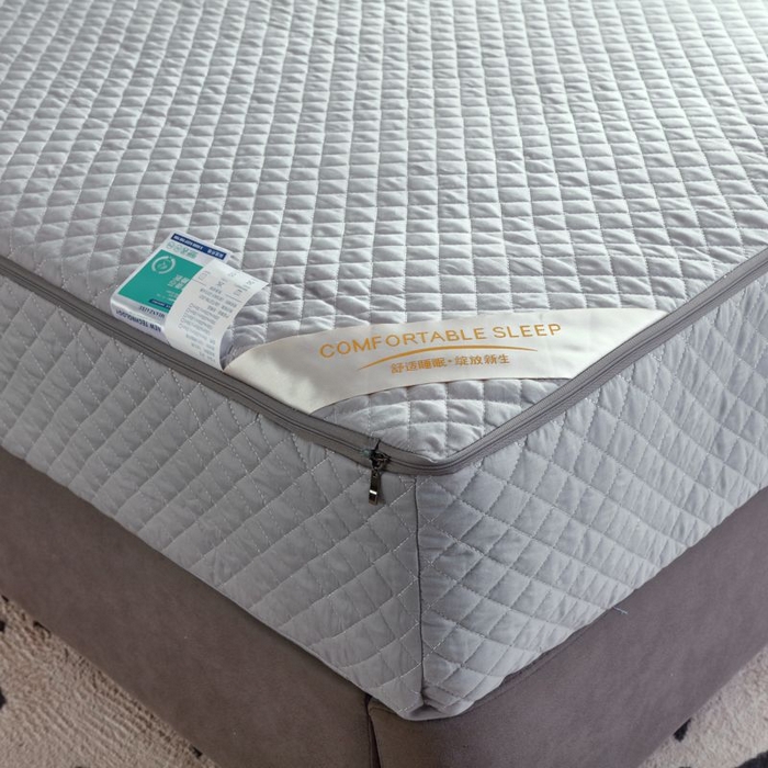 91家纺网 家纺一手货源 找家纺 衿成家纺 2025新品清雅全棉六面全包床笠 全棉六包清雅灰